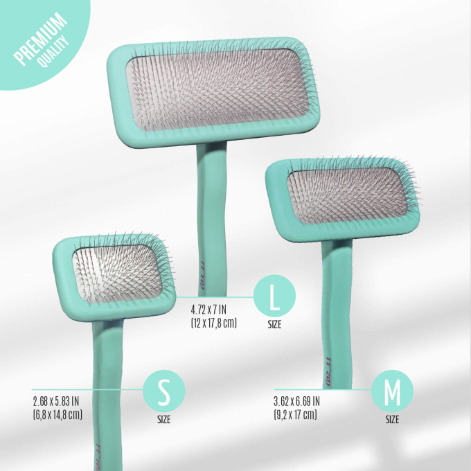Brush wooden, rectangular shape, teeth 11 mm, mint - 1