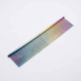 dual density comb for coat grooming and styling, stainless steel