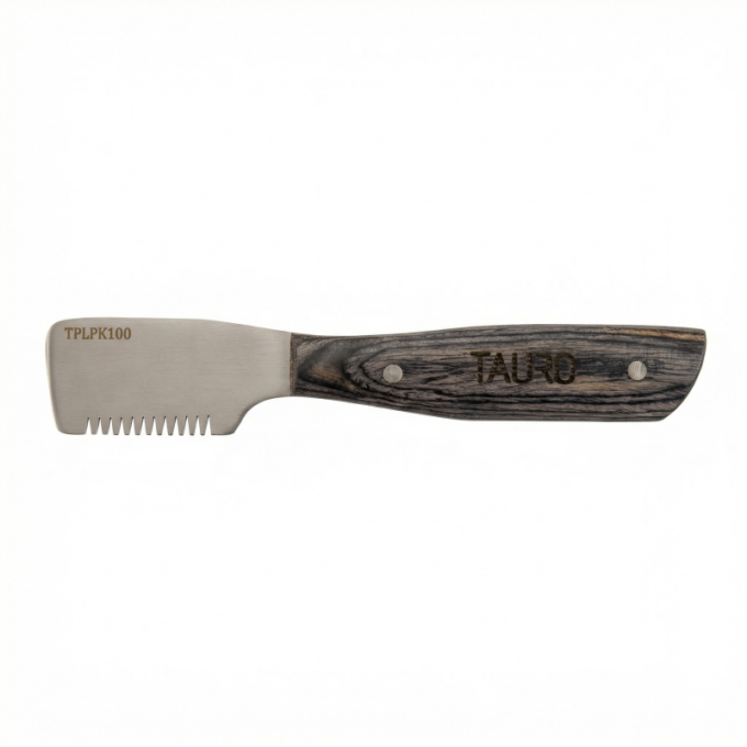 stripping knife with coarse teeth and wooden handle - 0