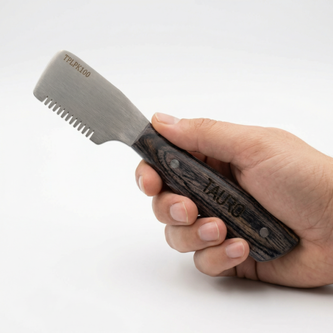 stripping knife with coarse teeth and wooden handle - 4