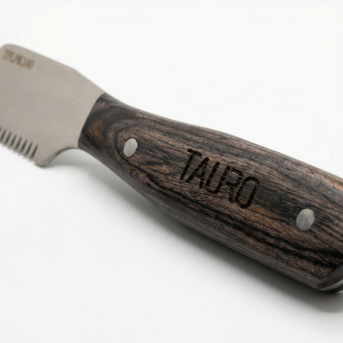 stripping knife with coarse teeth and wooden handle - 5
