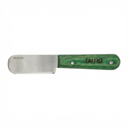 stripping knife with coarse teeth and wooden handle