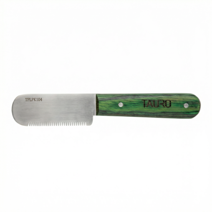 stripping knife with coarse teeth and wooden handle - 0