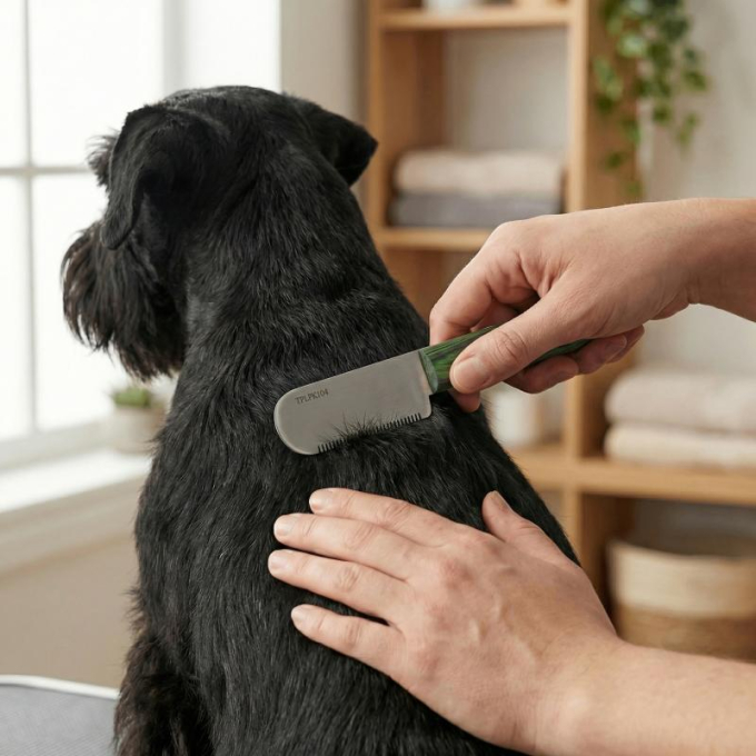 stripping knife with coarse teeth and wooden handle - 7