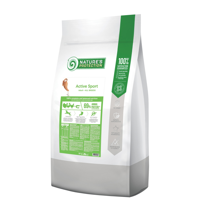 dry food for active adult dogs of all breeds with poultry and krill - 0