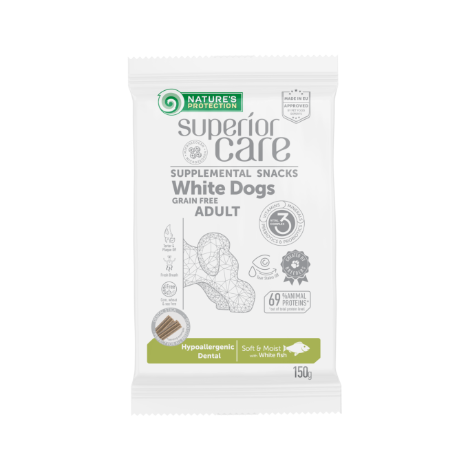 complementary grain free feed – snacks for adult dogs with white fish - 0