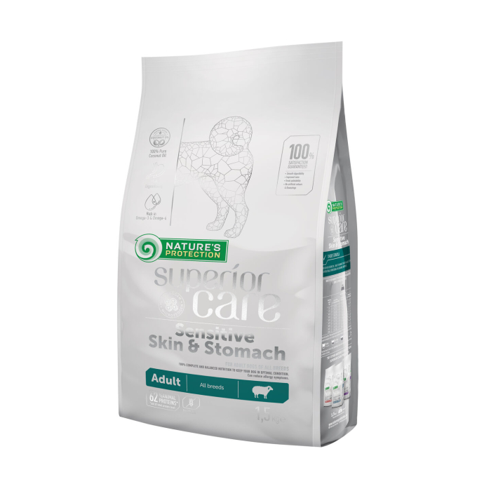dry food for adult dogs of all breeds with sensitive skin and stomach, with lamb - 0