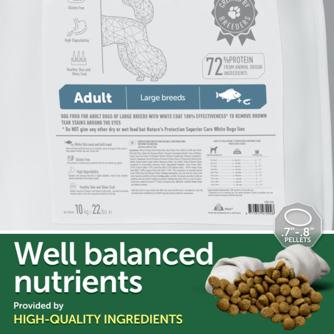 dry food with white fish for adult dogs of large breeds with white coat - 5