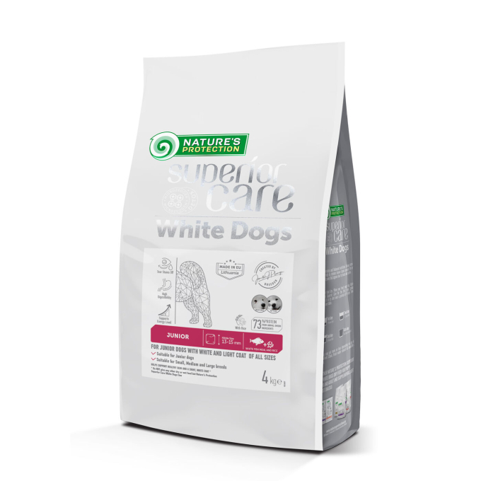 dry pet food with white fish for growing dogs of all sizes with white coat - 0