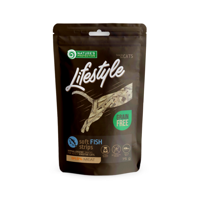 snack for cats soft fish strips - 0
