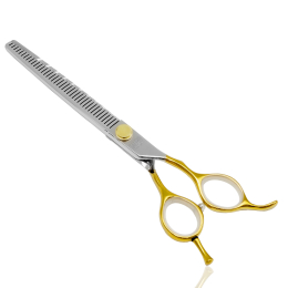 cutting scissors "Perfection by Janita J. Plunge", thinning, 40 teeth, 440c stainless steel, golden color