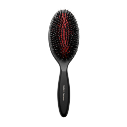 Brush, beech wood, 16 mm boar bristles with nylon teeth, black, ova shapel