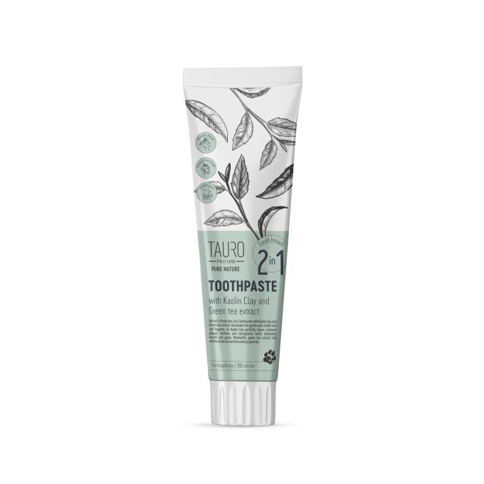 Pure Nature toothpaste with white clay (kaolin), zeolite and  green tea extract for dogs and cats - 0