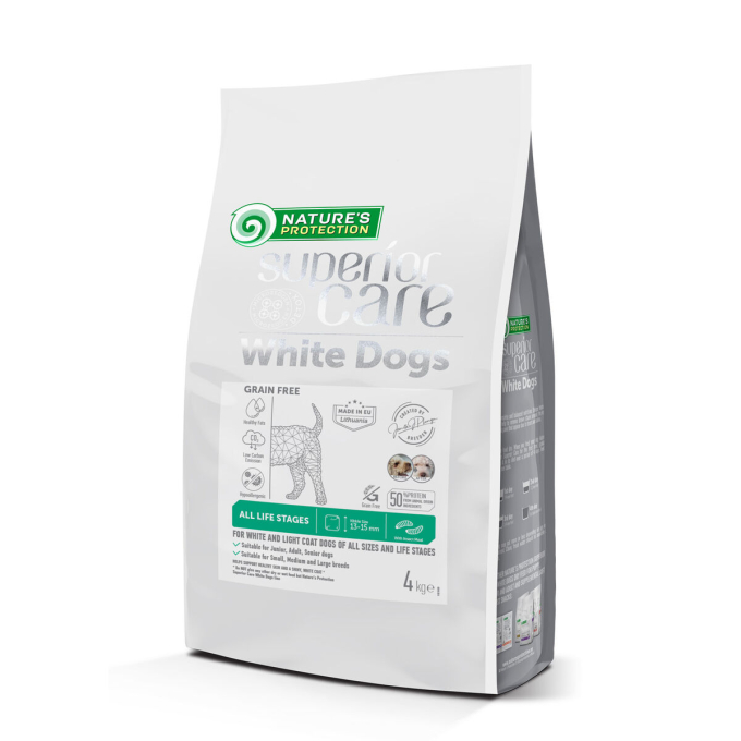 dry grain free pet food with insect for dogs of all sizes and life stages with white coat - 7