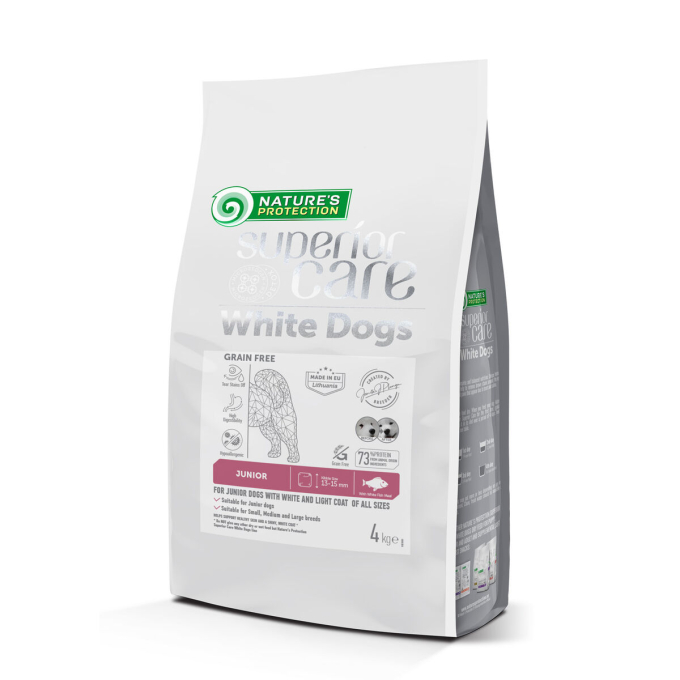 dry grain free pet food with white fish for growing dogs of all sizes with white coat - 7