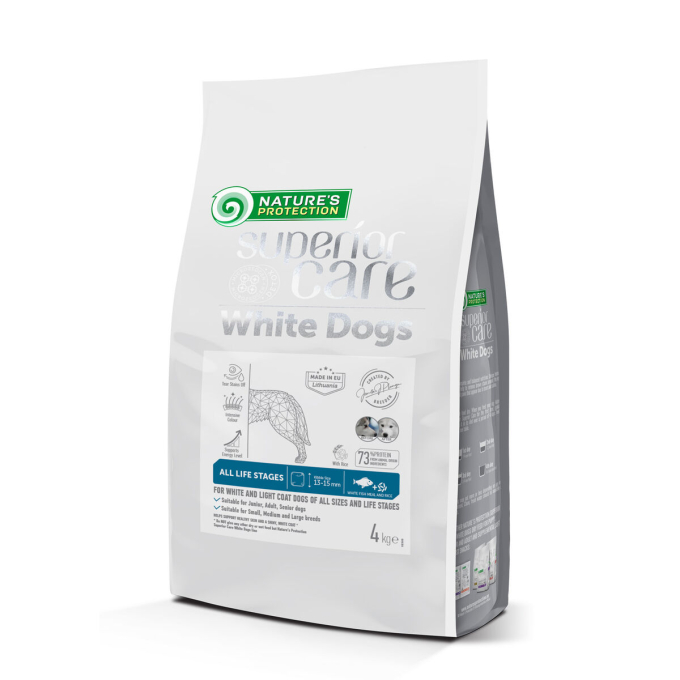 dry pet food with white fish for dogs of all sizes and life stages with white coat - 7