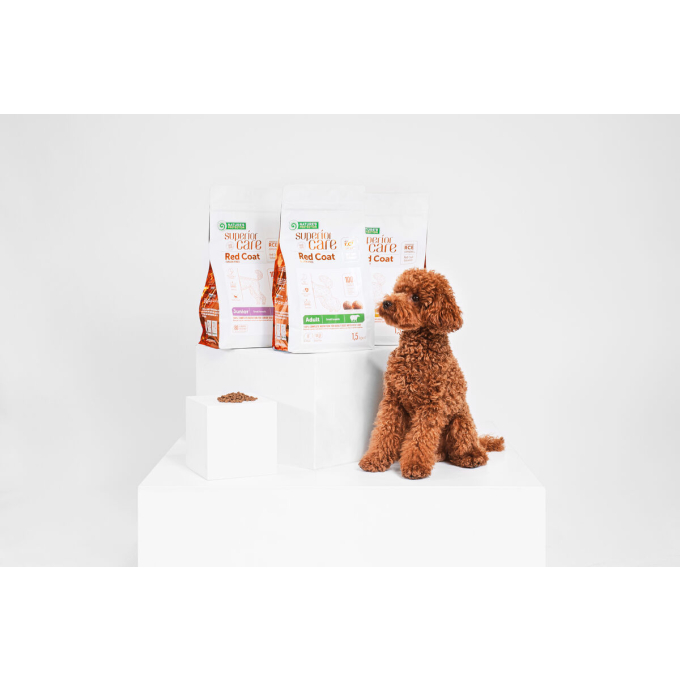dry grain free food for adult dogs of small breeds with red coat, with lamb  - 11