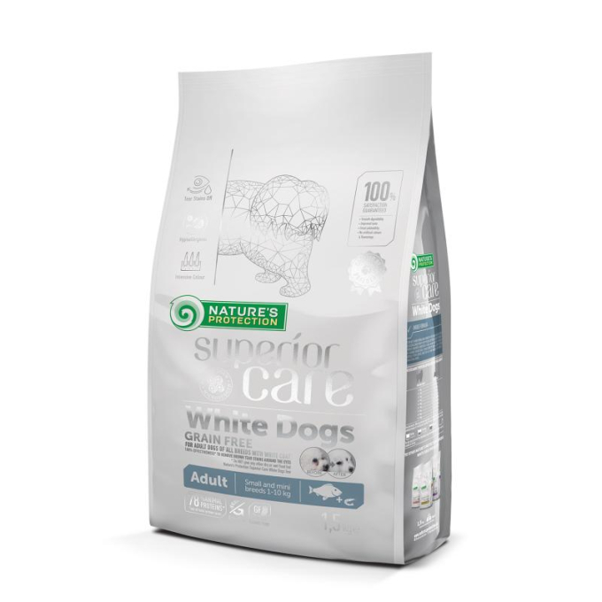 dry grain free food for adult, small and mini breed dogs with white fish - 7