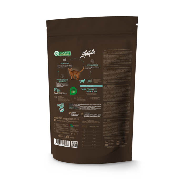 dry grain free food for adult cats with white fish - 1