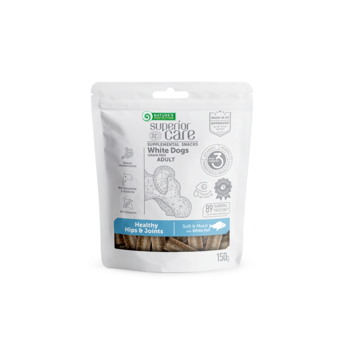 grain free complementary feed - snacks for adult dogs of all breeds with white fish - 1