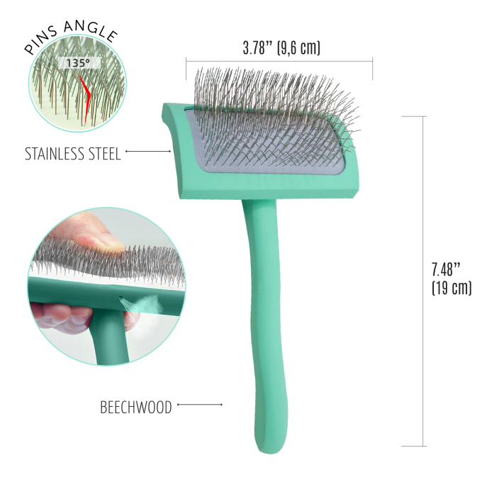 wooden brush, curved, rectangular - 2