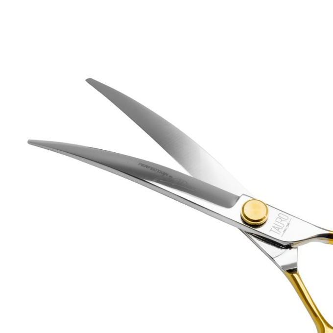 cutting scissors "Perfection by Janita J. Plunge", curved, 440c stainless steel, golden color - 2
