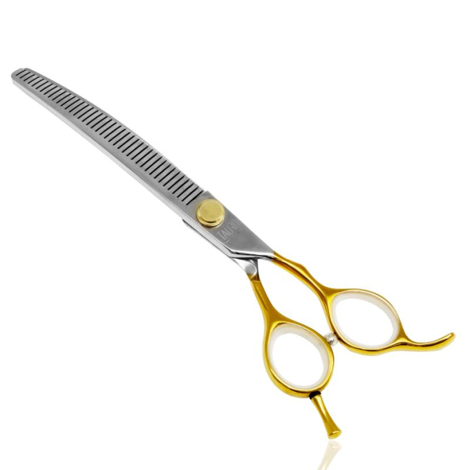 cutting scissors "Perfection by Janita J. Plunge", thinning, 40 teeth, 440c stainless steel, golden color - 1